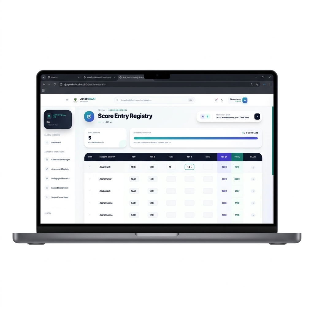 AssessVault Dashboard Mockup